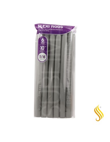 Red Kiss Flexi Rods 10" 11/16" 6 Piezas Pack Color Gris Rulos Flexibles